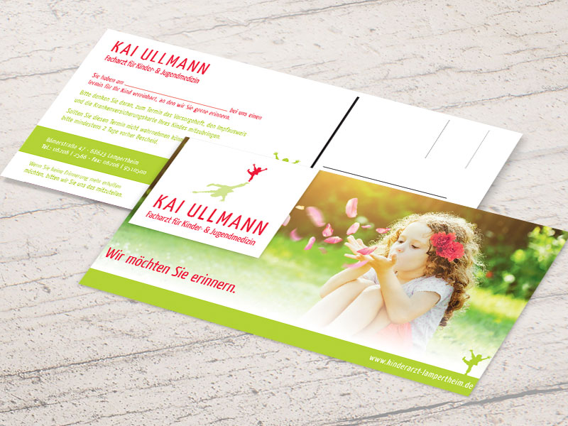 Kinderarzt Kai Ullmann in Lampertheim Recallkarten Design
