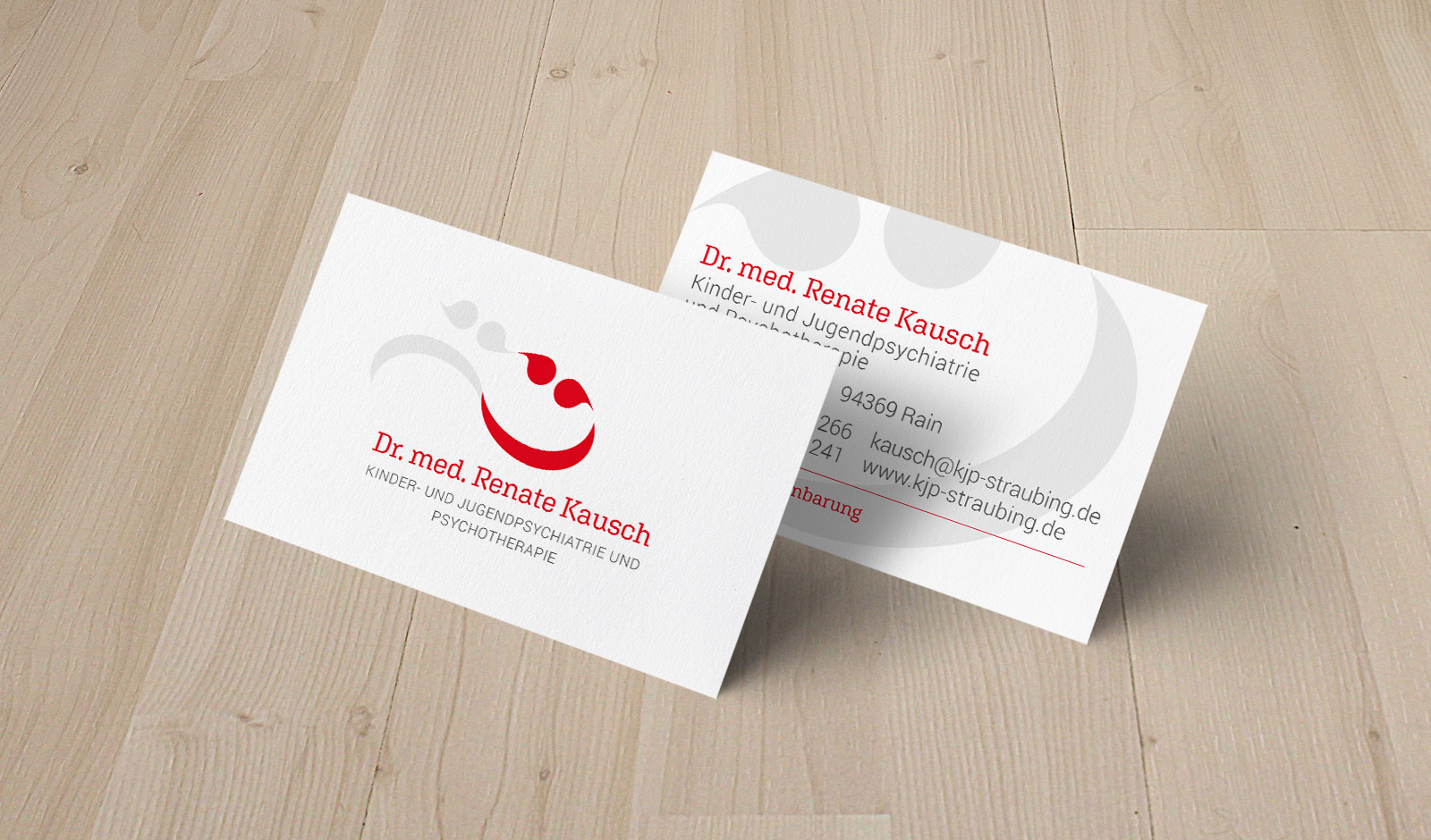 Praxis für Kinder- und Jugendpsychiatrie und Psychotherapie Dr. Renate Kausch in Rain, Visitenkarten