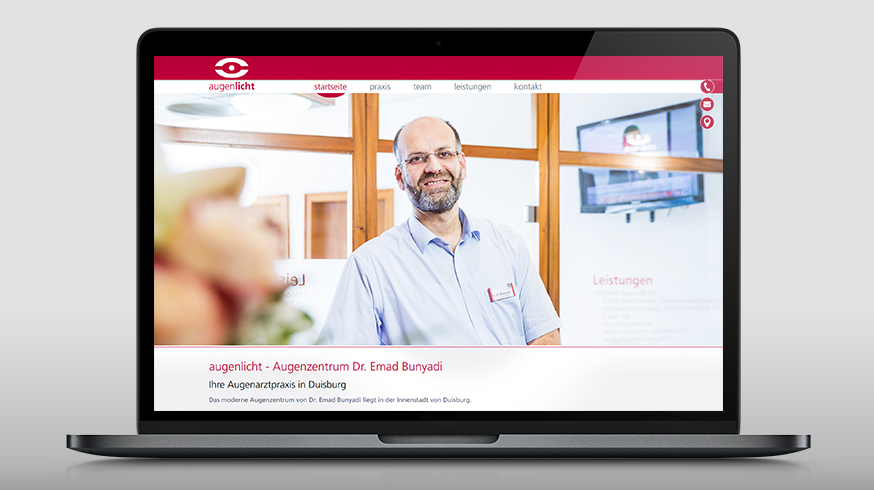 Augenarztpraxis Dr. Emad Bunyadi in Duisburg, Webdesign
