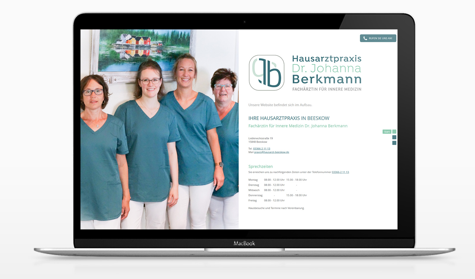 Hausarztpraxis Dr. Johanna Berkmann in Beeskow, Webvisitenkarte